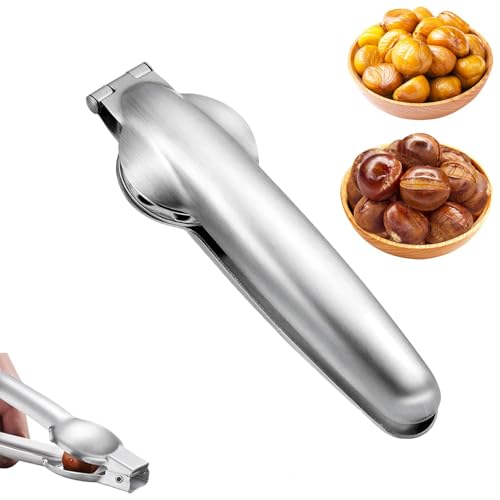 Ayizhiniu Kastanien Clip, Maronizange, Kastanienöffner aus Edelstahl, 2 In 1 Maronizange Schneider, Anwendbar Öffner für Walnüsse Trockenobst Kastanien Nüsse Sheller von Ayizhiniu