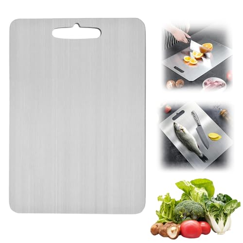 Ayizhiniu Titan Schneidebrett, Schneidebrett Edelstahl, Doppelseitiges Titanium Cutting Board, Dünn und leicht Rutschfest Chopping Board, Anwendbar Küchenwerkzeuge zum Schneiden Lebensmitteln Ayizhiniu Titan Schneidebrett, Schneidebrett Edelstahl, Doppelseitiges Titanium Cutting Board, Dünn und leicht Rutschfest Chopping Board, Anwendbar Küchenwerkzeuge zum Schneiden Lebensmitteln von Ayizhiniu