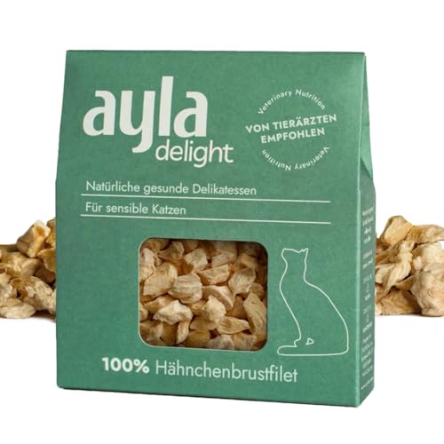 AYLA Premium Gefriergetrocknetes | 5X Bundle Proteinreiches Katzenleckerlis | Vital-Booster für Fell & Muskulatur | Für Kitten & Erwachsene Katzen (140g, Hühnerbrust-Filet) von AYLA