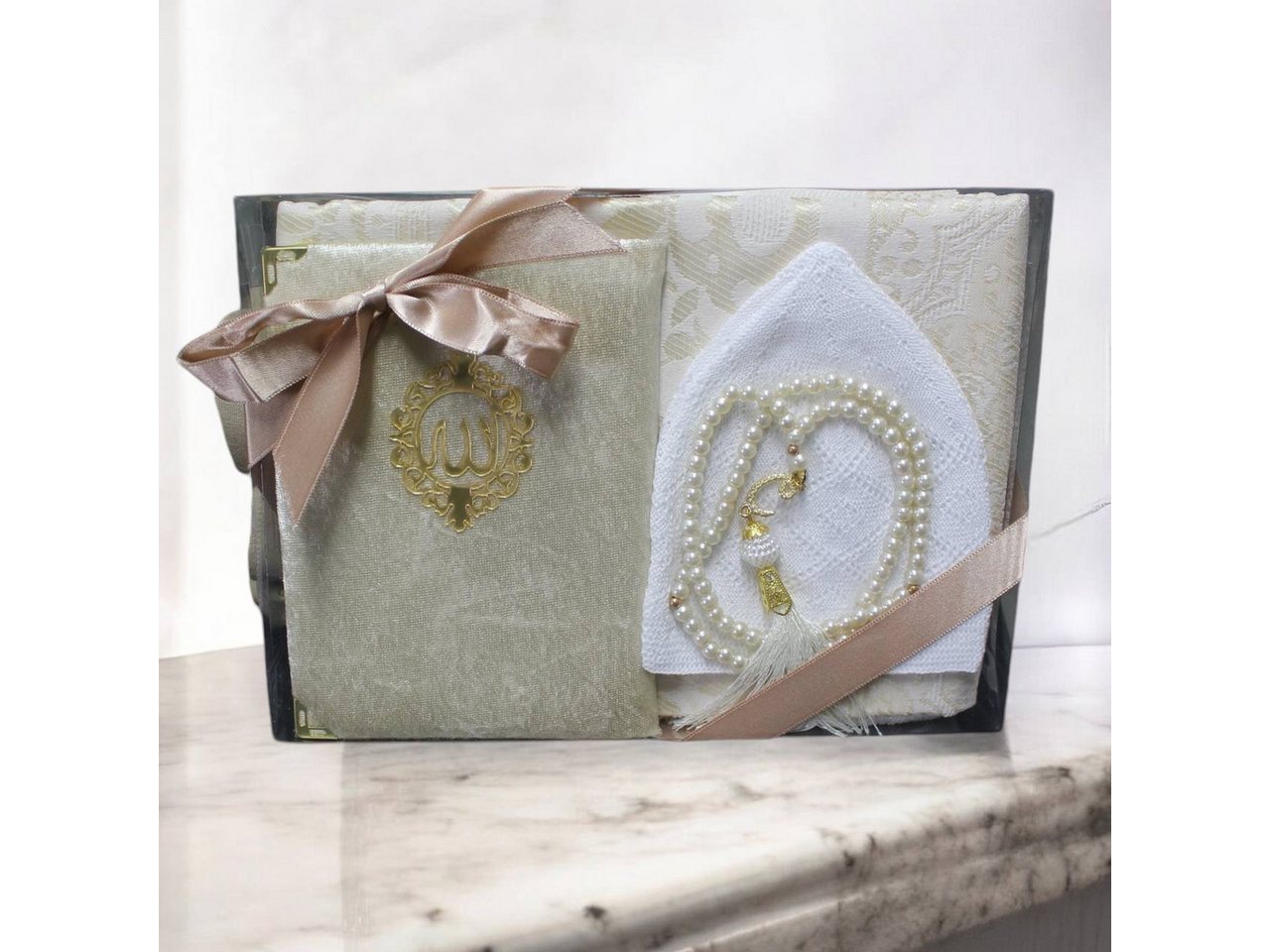 Aymasal Läufer Geschenkset 4 tlg. Gebetsteppich + 99er Gebetskette+ Koran Juz + Takke Aymasal Läufer Geschenkset 4 tlg. Gebetsteppich + 99er Gebetskette+ Koran Juz + Takke von Aymasal