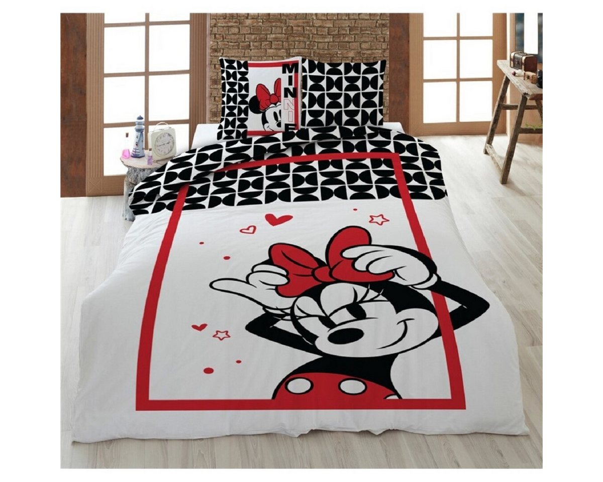 Aymax sprl Bettwäsche Disney Minnie Mouse Bettwäsche Set 135x200 cm Baumwolle Kinder Mädchen, Baumwolle von Aymax sprl
