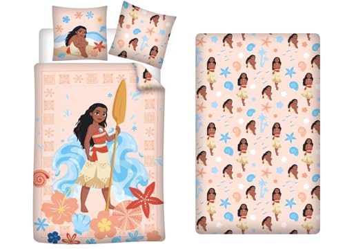 Aymax Bettwäsche, 3-teilig, Vaiana, wendbarer Bettbezug, 140 x 200 cm, Kissenbezug 65 x 65 cm, Spannbettlaken 90 x 200 cm, Polycotton Aymax Bettwäsche, 3-teilig, Vaiana, wendbarer Bettbezug, 140 x 200 cm, Kissenbezug 65 x 65 cm, Spannbettlaken 90 x 200 cm, Polycotton von Aymax
