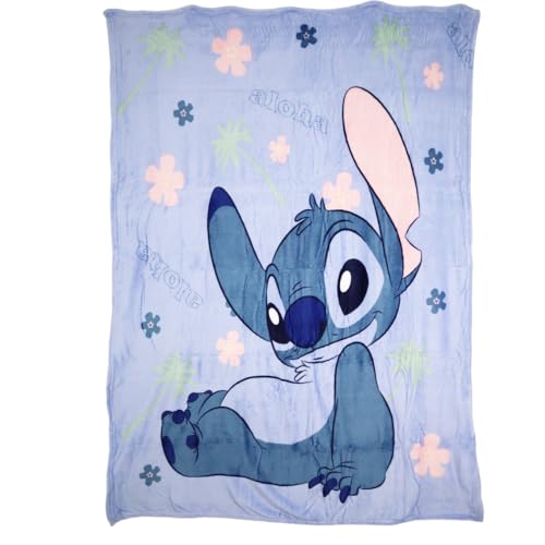 Aymax Disney Lilo & Stitch Kuscheldecke (130 × 160 cm) – Flauschiges Flanell – Offizielles Lizenzprodukt von Aymax