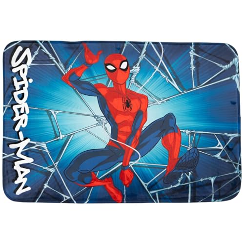 Aymax Marvel Spiderman Kinderteppich 40x60 cm – rutschfeste Matte für Kinderzimmer & Bad – Offizielles Lizenzprodukt – Weicher Vorleger mit Superhelden-Motiv von Aymax