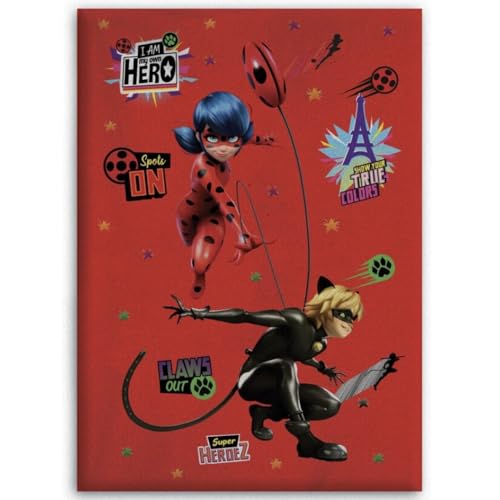 Aymax Miraculous Ladybug & Cat Noir Kuscheldecke – Weiche Fleecedecke für Kinder 100x140 cm – Offizielles Lizenzprodukt – Superhelden-Design für Sofa, Bett & unterwegs von Aymax
