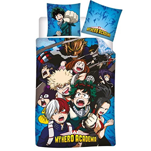 Bettwäsche-Set My Hero Academia, Bettbezug 135x200 cm + 1 Kissenbezug 80x80 cm, 100% Baumwolle, Wendemotiv von Aymax