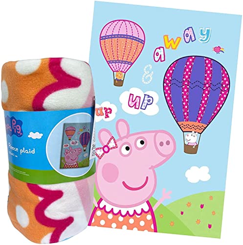 Aymax Design für Peppa Pig Kuscheldecke Fleece 100x140 cm mit Peppa Wutz Up Up and Away von Aymax
