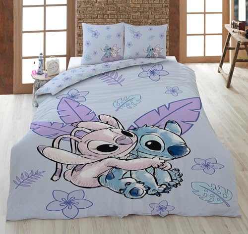 Aymax Lilo und Stitch Wende Bettwäsche Set 2tlg 135 x 200 cm 100% Baumwolle von Aymax