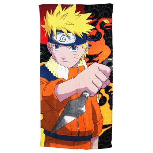 Naruto Shippuden Strandtuch – Anime Badetuch 70x140 cm – 100% Baumwolle – Kinder Handtuch – XL Baumwolltuch für Strand & Schwimmbad von Aymax