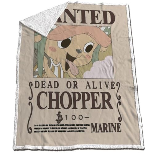 One Piece Chopper Kuscheldecke 130x170 cm – Weiche Coral-Fleece Decke mit Wanted-Motiv – Offizielle Anime Wohndecke – 100% Polyester One Piece Chopper Kuscheldecke 130x170 cm – Weiche Coral-Fleece Decke mit Wanted-Motiv – Offizielle Anime Wohndecke – 100% Polyester von Aymax