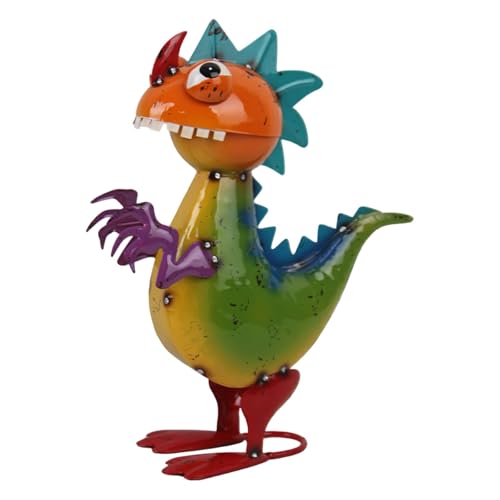 Aymzbd Dinosaurier Skulptur Dekorative Figur Gartenstatue Eisenornament Tierdekoration Handbemalt mit Robuster Struktur für Garten Terrasse Und als von Aymzbd