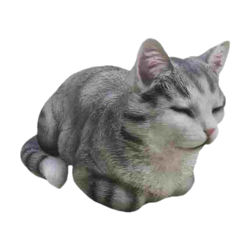 Aymzbd Figurine Schlafende Katze Statue Dekoratives Modell Harz Tierstatue für Terrasse Haus Wohnzimmer Dekorationen, Grau Aymzbd Figurine Schlafende Katze Statue Dekoratives Modell Harz Tierstatue für Terrasse Haus Wohnzimmer Dekorationen, Grau von Aymzbd