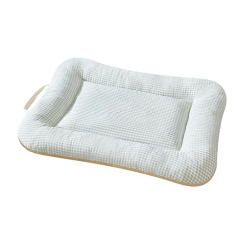Aymzbd Hundekissen Katzenliege Bequemes Haustiernest mit Großzügigem Platzangebot für Erholsamen Schlaf für Zuhause Reise, Grün Weiß, L von Aymzbd