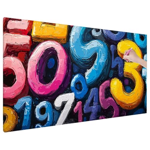 Bunt Diamond Painting XXL, 5D Diamant Painting Bilder Brief Muster mit Vollbohrer Leinwand, Diamond Art Malerei Stickerei Kreuzstich Set, Basteln Erwachsene Mosaikherstellung, Wanddeko 70x30 cm X-59 von Aynaeinn