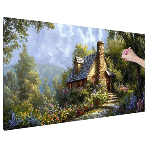 Diamond Painting 110x50 cm, Landscape Diamant Painting Bilder Erwachsene Bastelset, 5D Diamond Paintings Erwachsene Set mit Runde Vollbohrer für Herbst Zimmer Decor, Geschenke für Frauen (Anlage) B-74 von Aynaeinn