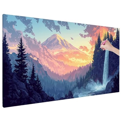 Diamond Painting 110x50 cm, Landscape Diamant Painting Bilder Erwachsene Bastelset, 5D Diamond Paintings Erwachsene Set mit Runde Vollbohrer für Herbst Zimmer Decor, Geschenke für Frauen (Herbst) B-56 von Aynaeinn