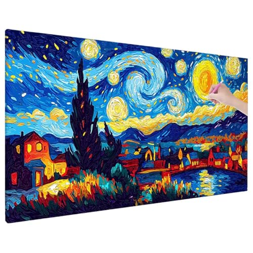 Diamond Painting 140x60 cm, Sternenhimmel Diamant Painting Bilder Erwachsene Bastelset, 5D Diamond Paintings Erwachsene Set mit Runde Vollbohrer für Zimmer Decor, Geschenke für Frauen (Abstrakt) C-17 von Aynaeinn