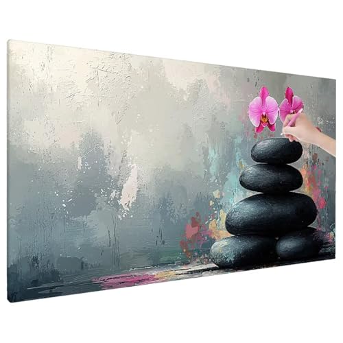 Diamond Painting 140x60 cm, Zen Diamant Painting Bilder Erwachsene Bastelset, 5D Diamond Paintings Erwachsene Set mit Runde Vollbohrer für Aesthetic Room Decor, Geschenke für Frauen (Blumen) D-79 von Aynaeinn