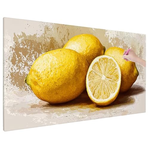 Diamond Painting 180x80 cm, Gelb Diamant Painting Bilder Erwachsene Bastelset, 5D Diamond Paintings Erwachsene Set mit Runde Vollbohrer für Aesthetic Room Decor, Geschenke für Frauen (Zitrone) D-82 von Aynaeinn