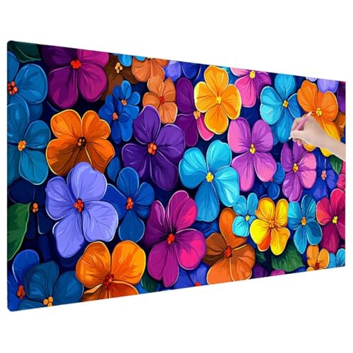 Diamond Painting 220x100 cm, Bunt Diamant Painting Bilder Erwachsene Bastelset, 5D Diamond Paintings Erwachsene Set mit Runde Vollbohrer für Aesthetic Room Decor, Geschenke für Frauen (Blumen) X-75 von Aynaeinn
