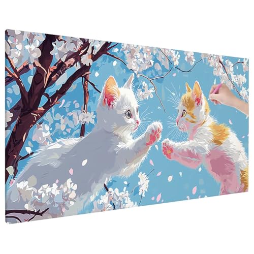 Diamond Painting 220x100 cm, Cat Diamant Painting Bilder Erwachsene Bastelset, 5D Diamond Paintings Erwachsene Set mit Runde Vollbohrer für Aesthetic Room Decor, Geschenke für Frauen (Blumen) D-76 von Aynaeinn