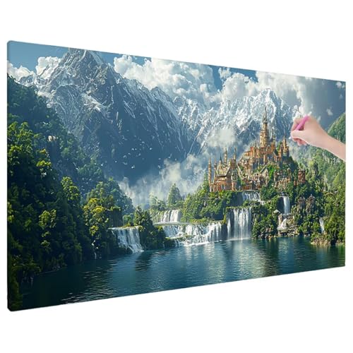 Diamond Painting 220x100 cm, Landschaft Diamant Painting Bilder Erwachsene Bastelset, 5D Diamond Paintings Erwachsene Set mit Runde Vollbohrer für Zimmer Decor, Geschenke für Frauen (Berge) C-53 von Aynaeinn