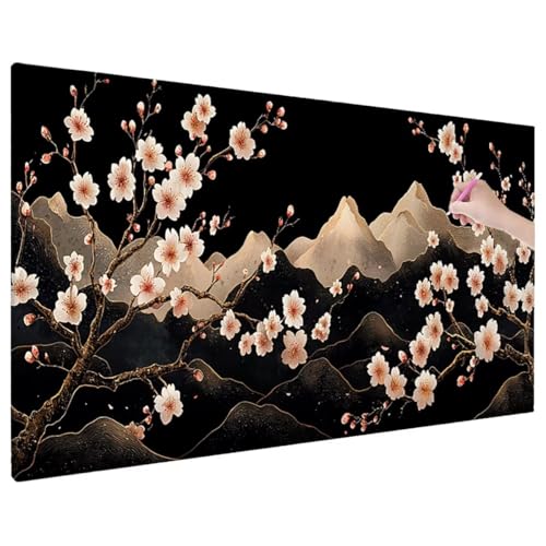 Diamond Painting 220x100 cm, Schwarz Diamant Painting Bilder Erwachsene Bastelset, 5D Diamond Paintings Erwachsene Set mit Runde Vollbohrer für Aesthetic Room Decor, Geschenke für Frauen (Japan) D-70 von Aynaeinn