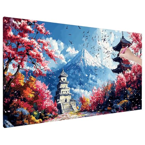 Diamond Painting 70x30 cm, Landschaft Diamant Painting Bilder Erwachsene Bastelset, 5D Diamond Paintings Erwachsene Set mit Runde Vollbohrer für Aesthetic Room Decor, Geschenke für Frauen (Japan) D-22 von Aynaeinn