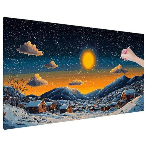 Diamond Painting 70x30 cm, Landschaft Diamant Painting Bilder Erwachsene Bastelset, 5D Diamond Paintings Erwachsene Set mit Runde Vollbohrer für Zimmer Decor, Geschenke für Frauen (Sternenhimmel) D-94 von Aynaeinn