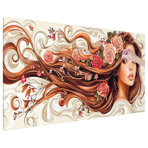 Diamond Painting Anime, Blumen Diamond Painting Erwachsene Groß XXL 90x40 cm, 5D Runde Diamant Stickerei Erwachsene Mosaikherstellung Bastelset, Herbst Zimmer Deko Wohnzimmer, Weihnachtsgeschen D-86 von Aynaeinn