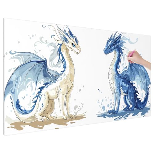 Diamond Painting Anime, Drachen Diamond Painting Erwachsene Groß XXL 110x50 cm, 5D Runde Diamant Stickerei Erwachsene Mosaikherstellung Bastelset, Herbst Zimmer Deko Wohnzimmer, Weihnachtsgeschen C-63 von Aynaeinn