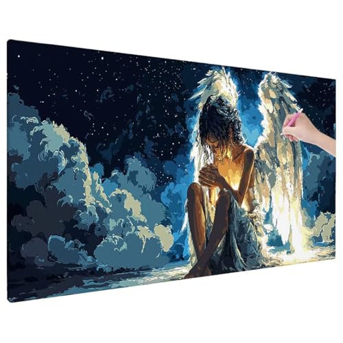 Diamond Painting Anime, Engel Diamond Painting Erwachsene Groß XXL 220x100 cm, 5D Runde Diamant Stickerei Erwachsene Mosaikherstellung Bastelset, Herbst Zimmer Deko Wohnzimmer, Weihnachtsgeschen C-0 von Aynaeinn