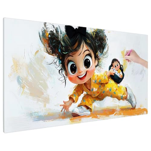 Diamond Painting Anime, Mädchen Diamond Painting Erwachsene Groß XXL 70x30 cm, 5D Runde Diamant Stickerei Erwachsene Mosaikherstellung Bastelset, Herbst Zimmer Deko Wohnzimmer, Weihnachtsgeschen D-41 von Aynaeinn