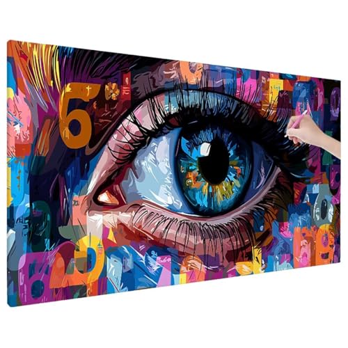 Diamond Painting Bunt, Abstrakt Diamond Painting Erwachsene Groß XXL 110x50 cm, 5D Runde Diamant Stickerei Erwachsene Mosaikherstellung Bastelset, Herbst Zimmer Deko Wohnzimmer, Weihnachtsgeschen D-26 von Aynaeinn