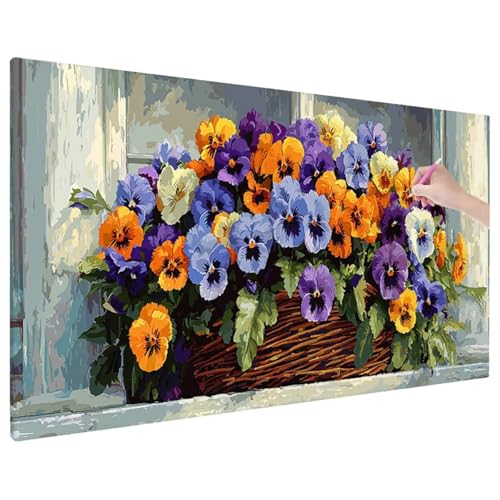 Diamond Painting Bunt, Blumen Diamond Painting Erwachsene Groß XXL 180x80 cm, 5D Runde Diamant Stickerei Erwachsene Mosaikherstellung Bastelset, Herbst Zimmer Deko Wohnzimmer, Weihnachtsgeschen E-1 von Aynaeinn