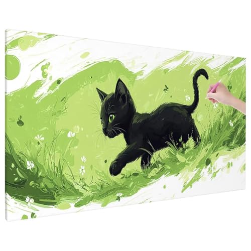 Diamond Painting Cat, Niedlich Diamond Painting Erwachsene Groß XXL 90x40 cm, 5D Runde Diamant Stickerei Erwachsene Mosaikherstellung Bastelset, Herbst Zimmer Deko Wohnzimmer, Weihnachtsgeschen D-5 von Aynaeinn