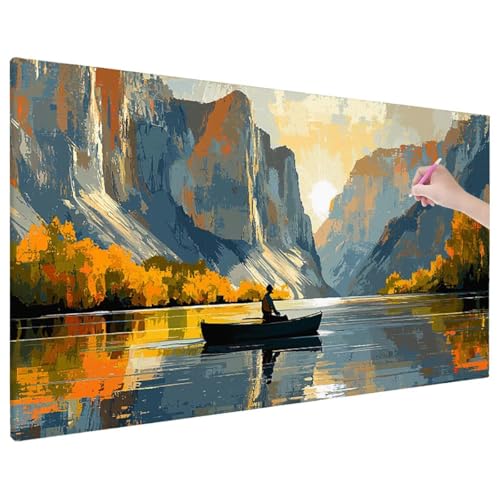 Diamond Painting Herbst, Berge Diamond Painting Erwachsene Groß XXL 90x40 cm, 5D Runde Diamant Stickerei Erwachsene Mosaikherstellung Bastelset, Herbst Zimmer Deko Wohnzimmer, Weihnachtsgeschen C-12 von Aynaeinn