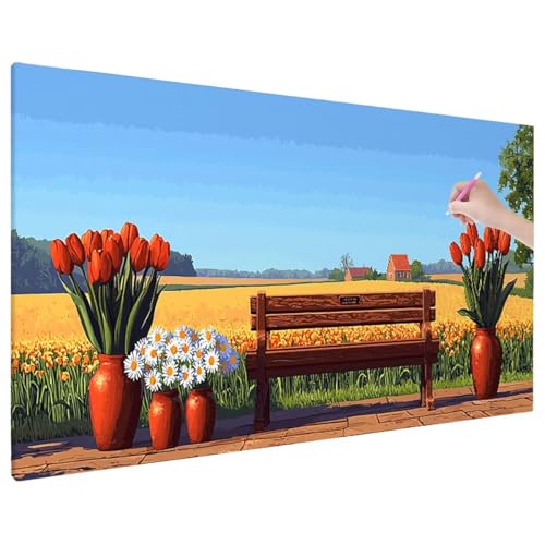 Diamond Painting Landschaft, Herbst Diamond Painting Erwachsene Groß XXL 90x40 cm, 5D Runde Diamant Stickerei Erwachsene Mosaikherstellung Bastelset, Zimmer Deko Wohnzimmer, Weihnachtsgeschen D-44 von Aynaeinn