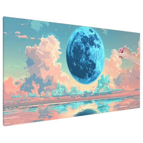 Diamond Painting Mond, Fantasy Diamond Painting Erwachsene Groß XXL 180x80 cm, 5D Runde Diamant Stickerei Erwachsene Mosaikherstellung Bastelset, Herbst Zimmer Deko Wohnzimmer, Weihnachtsgeschen D-68 von Aynaeinn