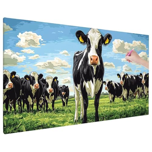 Diamond Painting Tiere, Kuh Diamond Painting Erwachsene Groß XXL 220x100 cm, 5D Runde Diamant Stickerei Erwachsene Mosaikherstellung Bastelset, Herbst Zimmer Deko Wohnzimmer, Weihnachtsgeschen D-89 von Aynaeinn