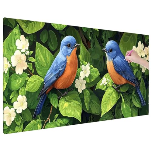 Diamond Painting Vogel, Anlage Diamond Painting Erwachsene Groß XXL 90x40 cm, 5D Runde Diamant Stickerei Erwachsene Mosaikherstellung Bastelset, Herbst Zimmer Deko Wohnzimmer, Weihnachtsgeschen C-78 von Aynaeinn