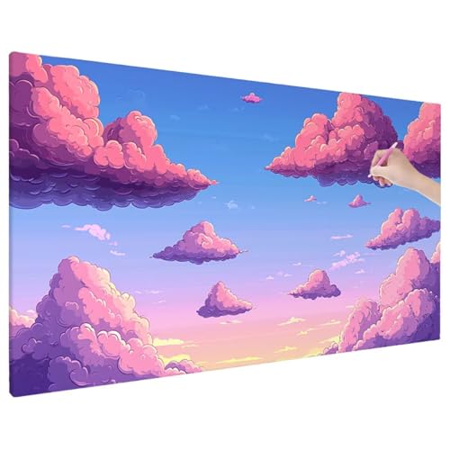 Diamond Painting Wolke, Fantasy Diamond Painting Erwachsene Groß XXL 140x60 cm, 5D Runde Diamant Stickerei Erwachsene Mosaikherstellung Bastelset, Herbst Zimmer Deko Wohnzimmer, Weihnachtsgeschen E-31 von Aynaeinn