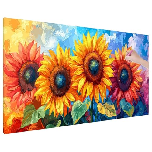 Sonnenblumen Diamond Painting XXL, 5D Diamant Painting Bilder Abstrakt mit Vollbohrer Leinwand, Diamond Art Stickerei Kreuzstich Set, Basteln Erwachsene Mosaikherstellung, Wanddeko 220x100 cm C-19 Sonnenblumen Diamond Painting XXL, 5D Diamant Painting Bilder Abstrakt mit Vollbohrer Leinwand, Diamond Art Stickerei Kreuzstich Set, Basteln Erwachsene Mosaikherstellung, Wanddeko 220x100 cm C-19 von Aynaeinn