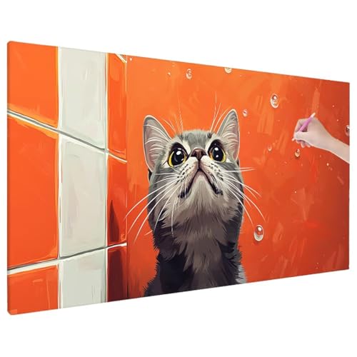 Tiere Diamond Painting XXL, 5D Diamant Painting Bilder Cat Muster mit Vollbohrer Leinwand, Diamond Art Malerei Stickerei Kreuzstich Set, Basteln Erwachsene Mosaikherstellung, Wanddeko 70x30 cm C-61 Tiere Diamond Painting XXL, 5D Diamant Painting Bilder Cat Muster mit Vollbohrer Leinwand, Diamond Art Malerei Stickerei Kreuzstich Set, Basteln Erwachsene Mosaikherstellung, Wanddeko 70x30 cm C-61 von Aynaeinn