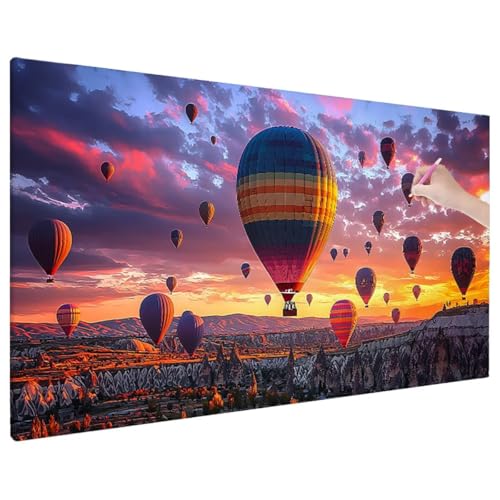 Türkei Diamond Painting XXL, 5D Diamant Painting Bilder Ballon Muster mit Vollbohrer Leinwand, Diamond Art Stickerei Kreuzstich Set, Basteln Erwachsene Mosaikherstellung, Wanddeko 220x100 cm D-21 von Aynaeinn