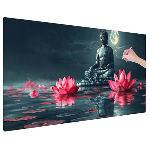Zen Diamond Painting XXL, 5D Diamant Painting Bilder Lotus Muster mit Vollbohrer Leinwand, Diamond Art Malerei Stickerei Kreuzstich Set, Basteln Erwachsene Mosaikherstellung, Wanddeko 90x40 cm D-30 Zen Diamond Painting XXL, 5D Diamant Painting Bilder Lotus Muster mit Vollbohrer Leinwand, Diamond Art Malerei Stickerei Kreuzstich Set, Basteln Erwachsene Mosaikherstellung, Wanddeko 90x40 cm D-30 von Aynaeinn