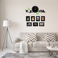 Holz Ast Vogel Uhr Rahmen Set, Tier Wanduhr, 7 Wanduhr Einzigartig, Galerie Wand Bilderrahmen Wanddekor von AynamStore