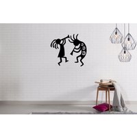 Kokopelli Paar Wandkunst 2 | Stk. | Zwei Holz Wanddekoration, Wandkunst, Raum Dekor, Geschenkidee von AynamStore