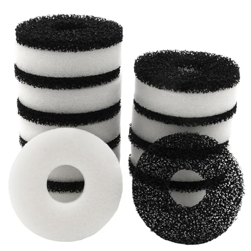 Aynaxcol 10 Packungen Ersatz Aquarium Wartung Kit, Aquarium Schwamm Schaum und Carbon Ringe Set, Ersatz für Biorb Filter von Aynaxcol