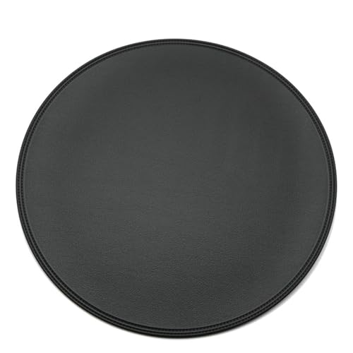 Ayoiow Platzdeckchen Rund Tischsets 4Er Abwaschbar Platzdeckchen Abwaschbar Schwarz Tischsets 38x38CM von Ayoiow